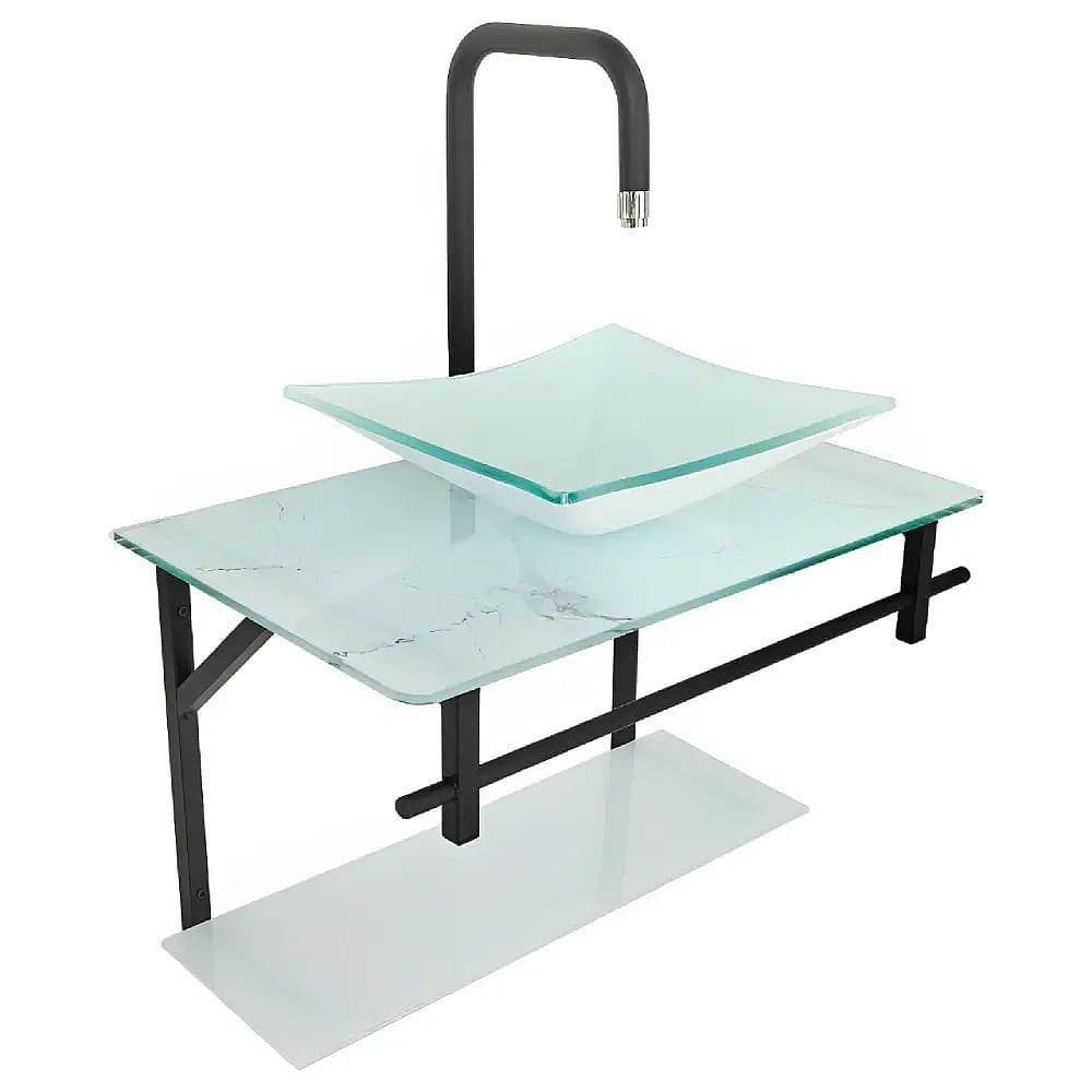 Lavatório Rubi Mármore 64x40cm Branco - 0168 - Dulluc Lavatório Rubi Mármore 64x40cm Branco Com Espelho - 0168 - Dulluc