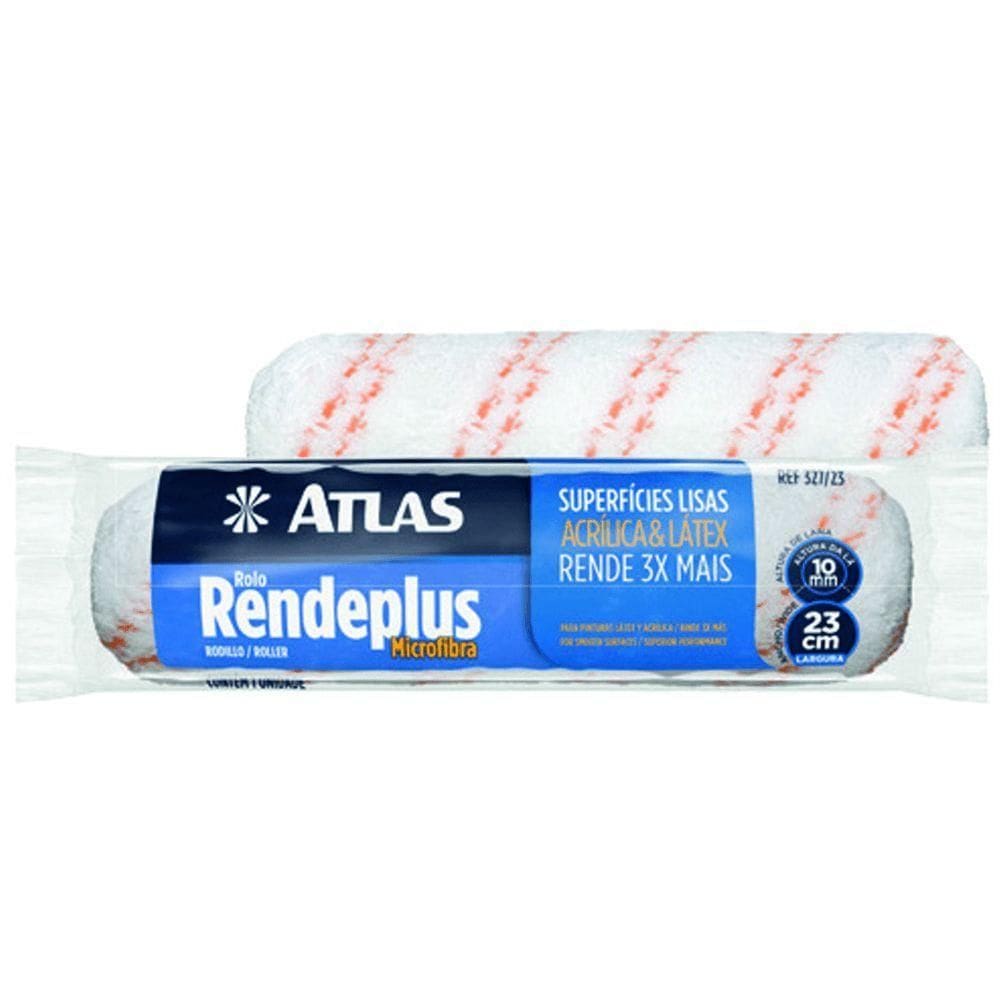 Rolo Rendeplus 23cm Alta Manta 10mm - 327-23 - Pinceis Atlas Rolo Rendeplus 23cm Alt.manta 10mm Atlas .327-23