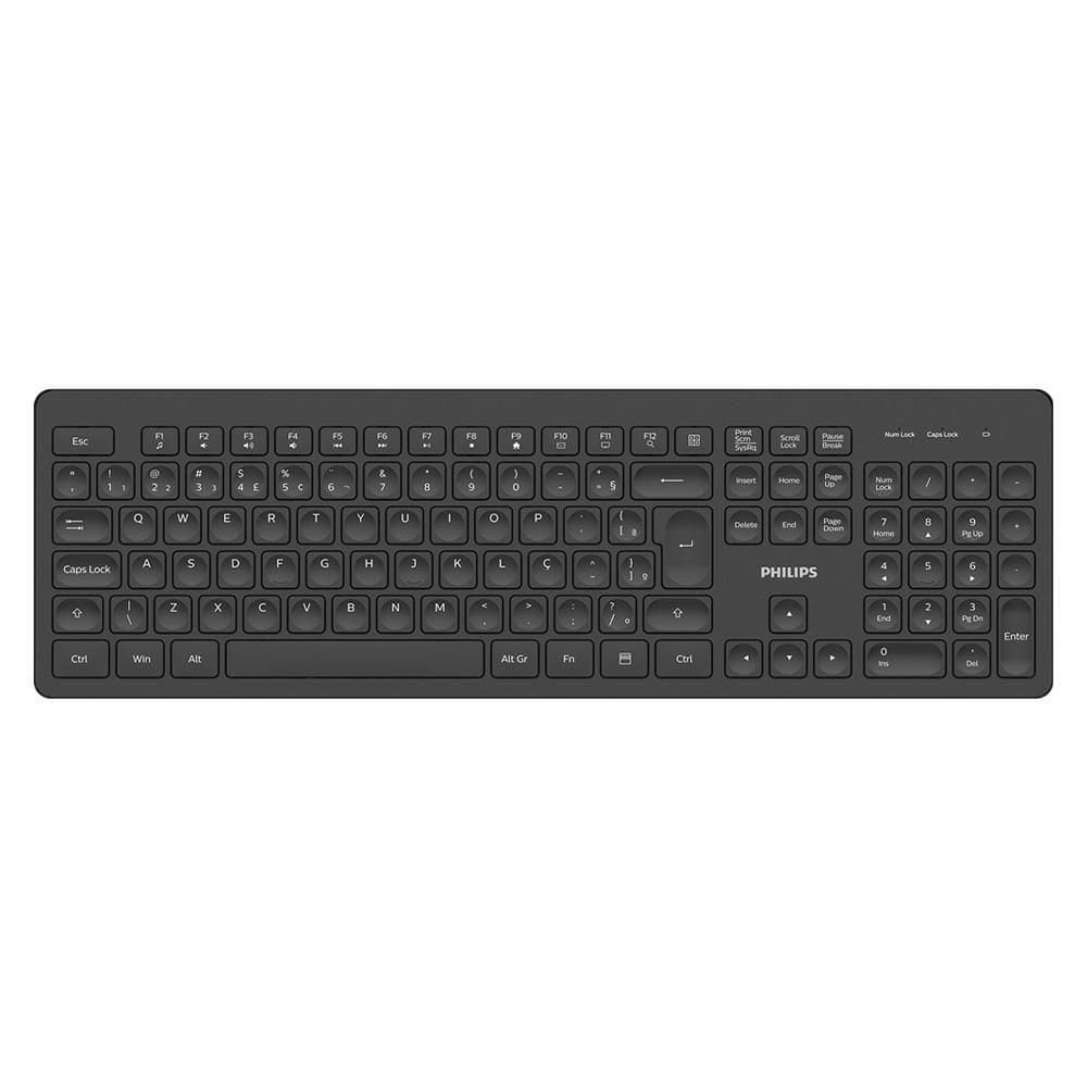 Teclado Sem Fio Philips Abnt2 Spk6308b - Spk6308b-fg