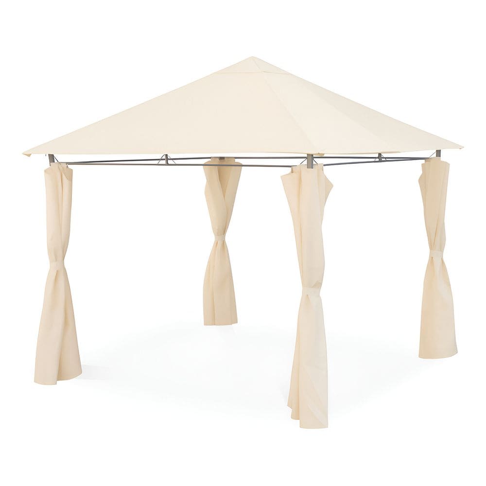 Gazebo Taupe 3x3m Impermeavel Em Aco Com Cortinas