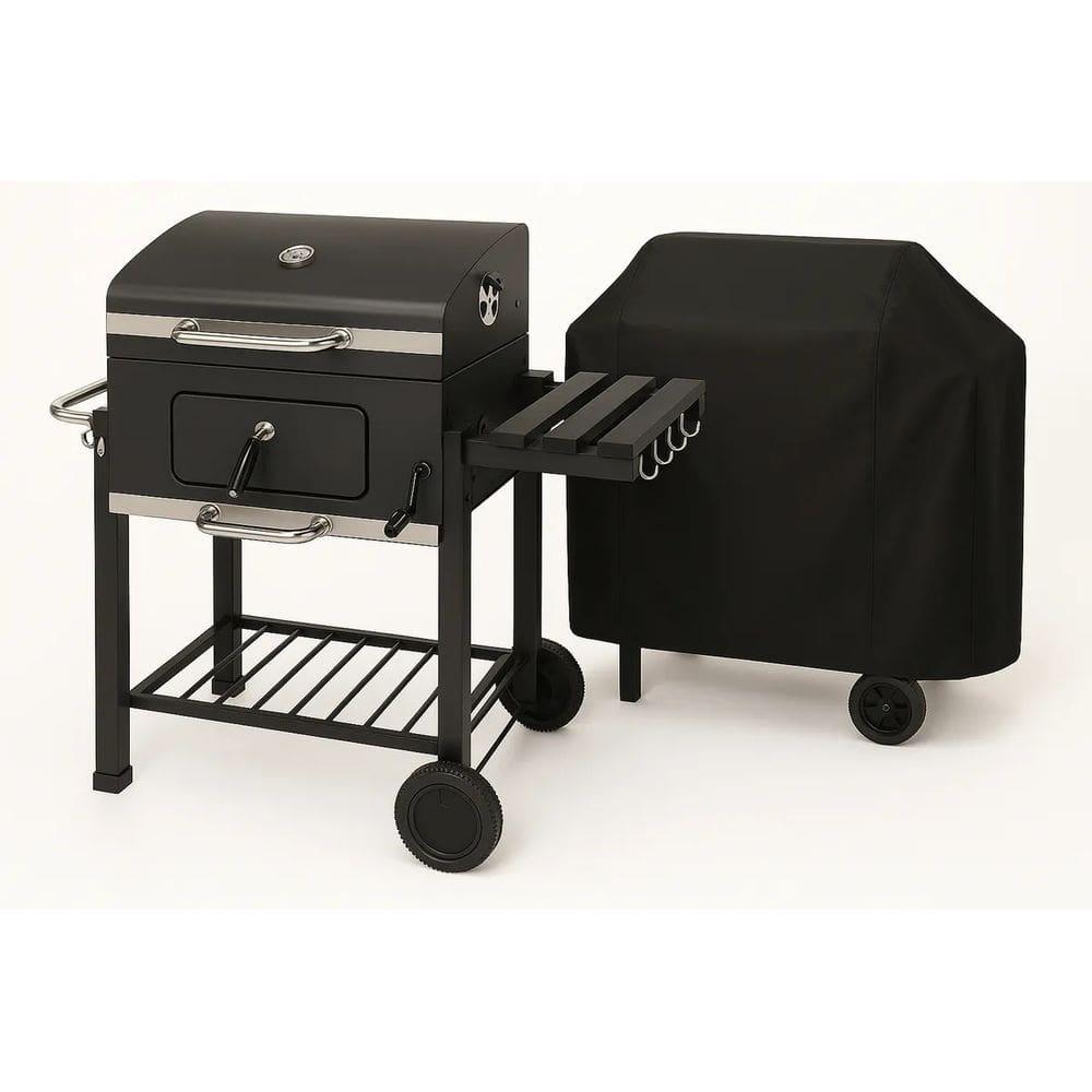 Churrasqueira Americana A Carvao Com Rodas E Capa Preto