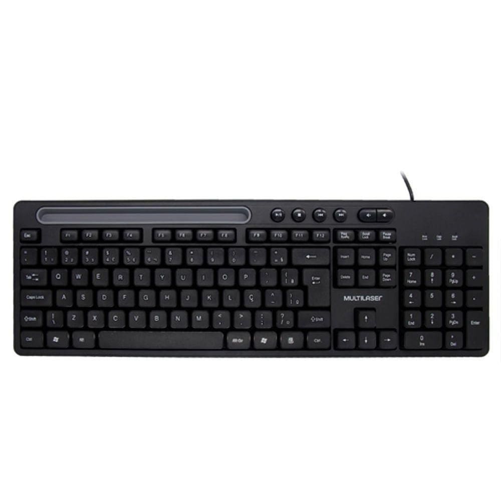 Teclado Multimidia Office Usb Preto Com Apoio Para Tc262
