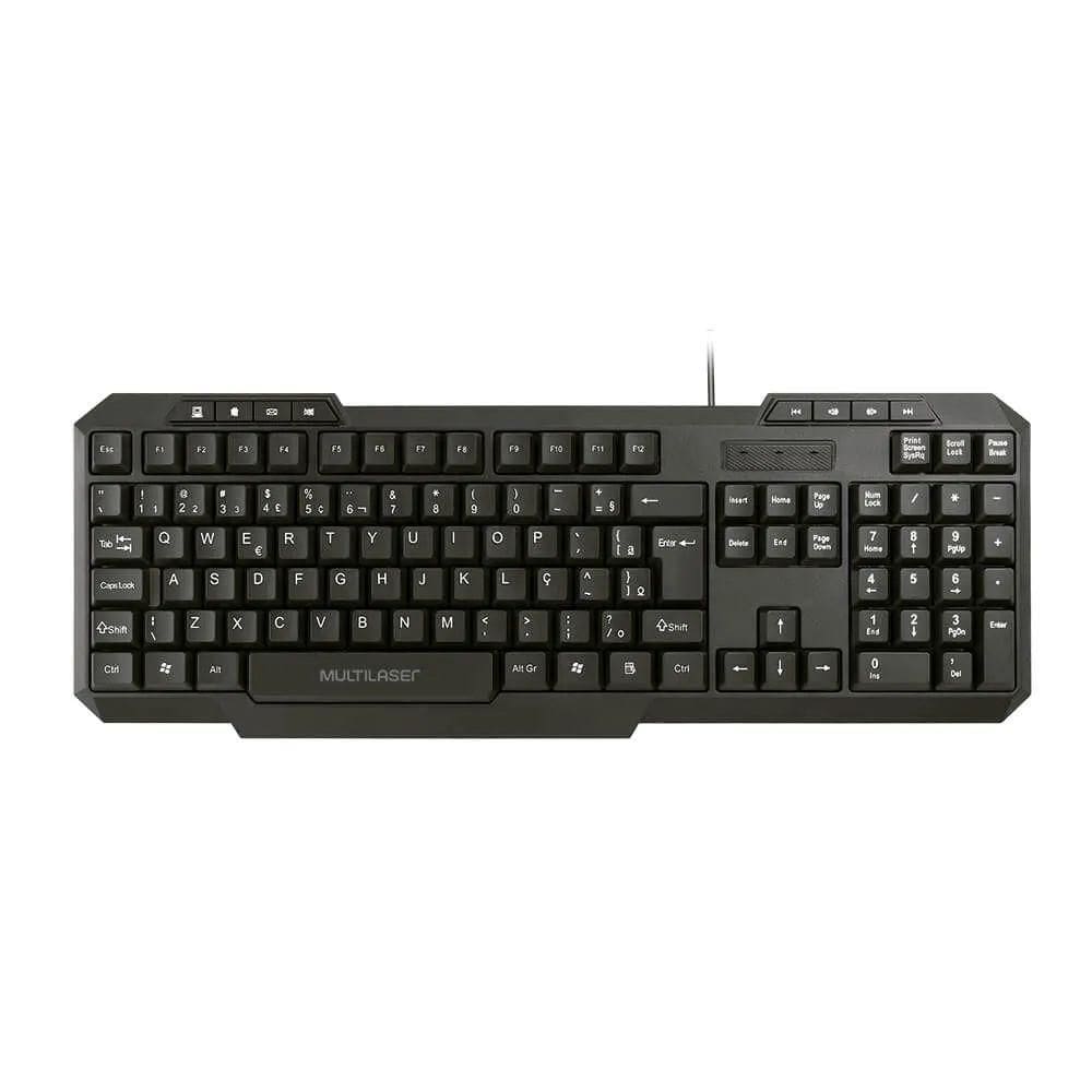 Teclado Multimidia Usb Preto Multilaser- Tc206