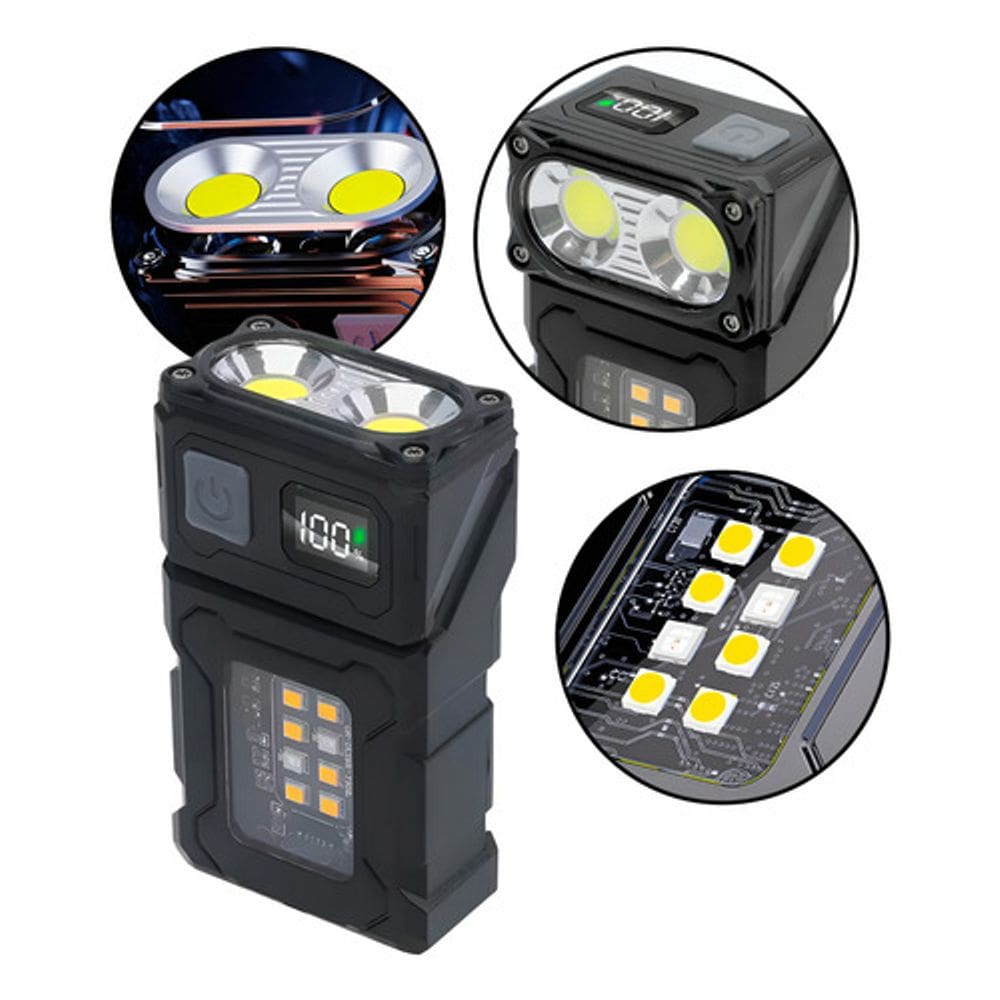 Lanterna Multifuncional Ângulo Ajustável Com Visor Digital