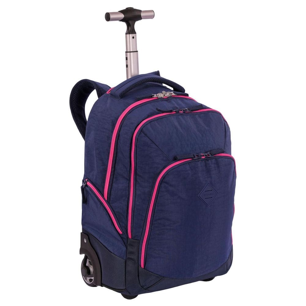 Mochila Carrinho Sestini Rolling Crinkle Azul Claro Grande