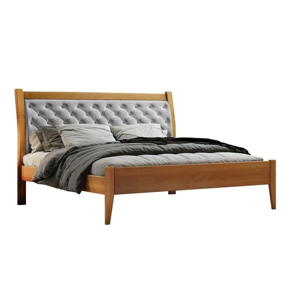 Cama Queen 160cm Vivare Amêndoa Josandro Amêndoa
