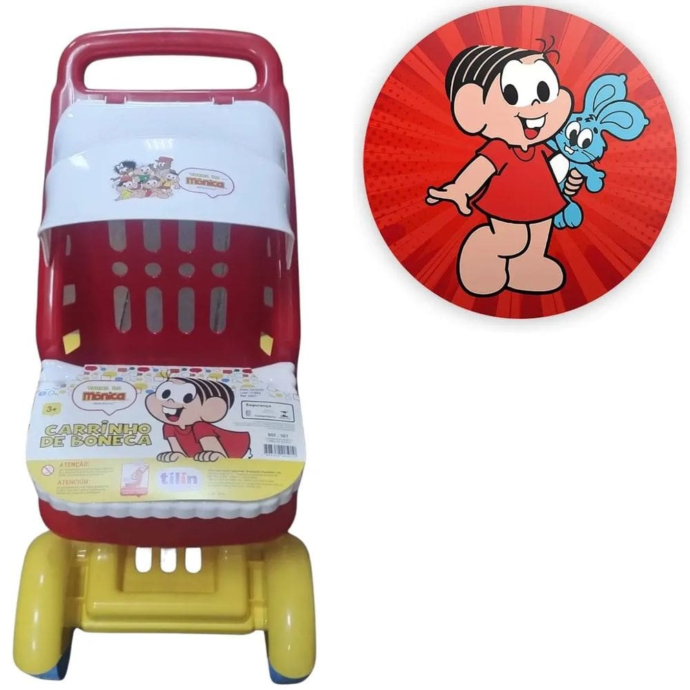 Brinquedo Carrinho de Boneca Turma da Monica Tilin