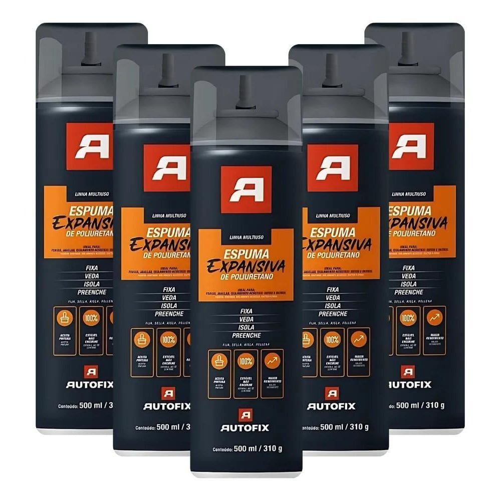 10X Espuma Expansiva Pu Vedação Janelas Uso Geral Kit 5 Uni