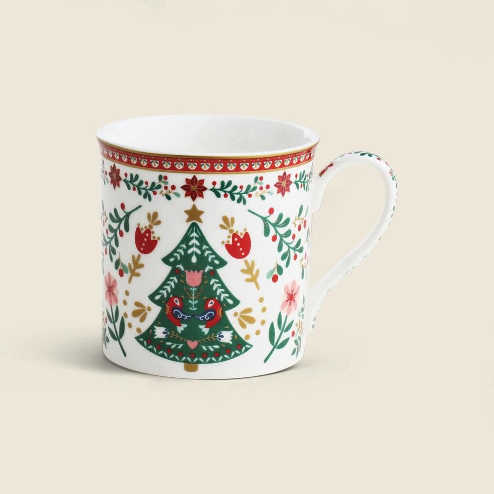 Caneca Folk Joy Porcelana 300ml - A\CASA