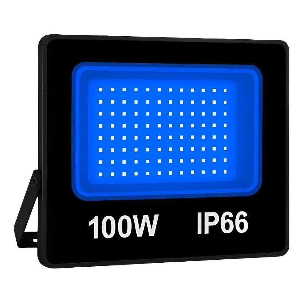 10X Refletor Led Holofote Cor Azul 100W Bivolt Decoração Pi