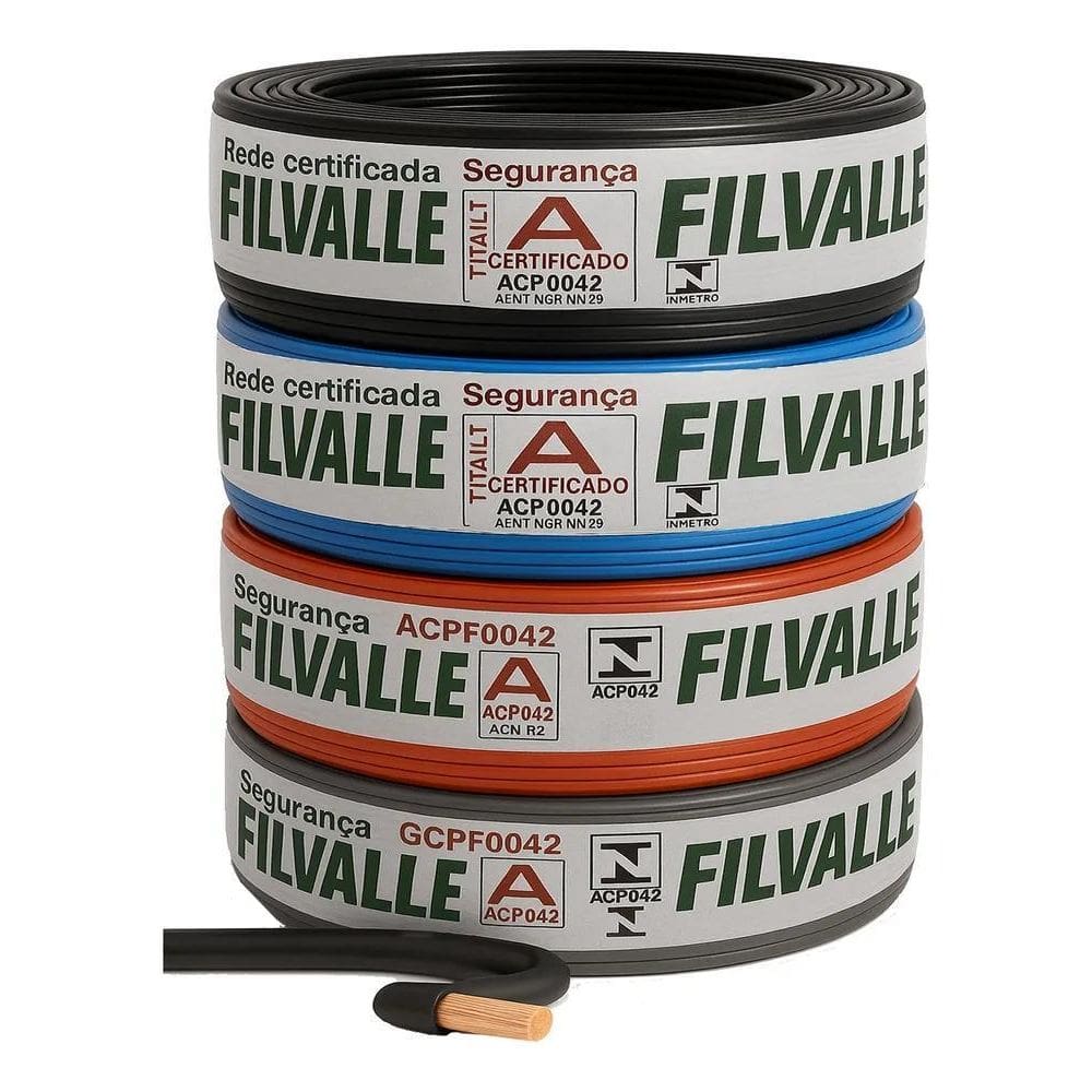 10X Fio Elétrico Cabo Flexível 1,5Mm Rolo 100 Metros Com In
