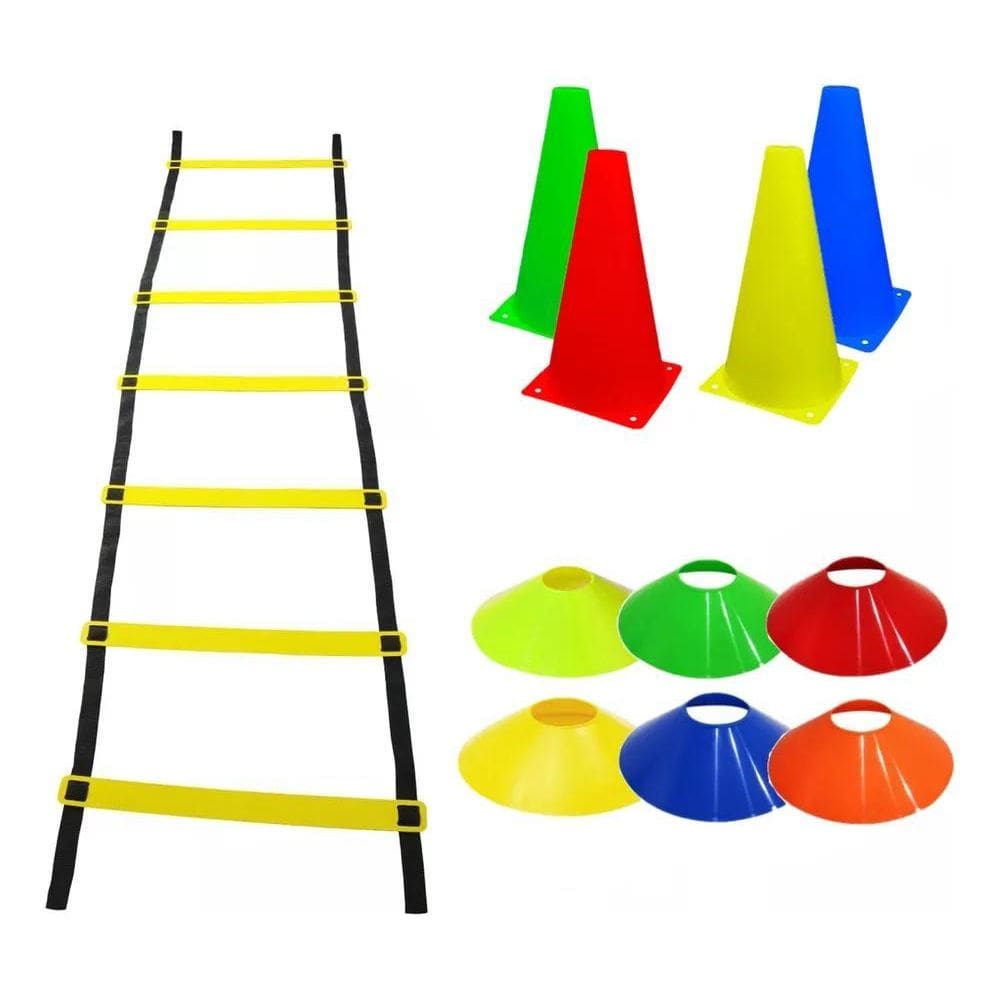 10X Kit Treino Funcional Futebol Agilidade Cones Pratos E E
