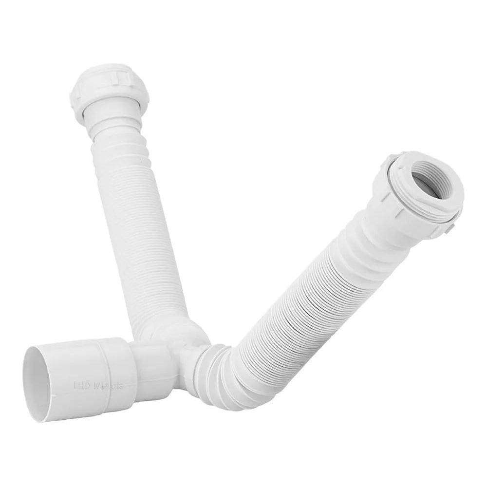 10X Sifão Duplo Sanfonado/Extensivo Universal Abs Branco