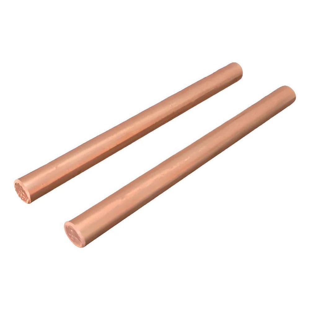 10X Barra De Cobre Puro 3/8 Pol 9,5 Mm X 12Cm Kit 2 Pcs