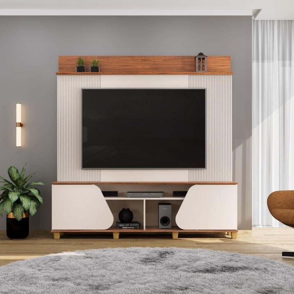Painel Com Rack Para Tv Home Dj Henry Bali-cedro