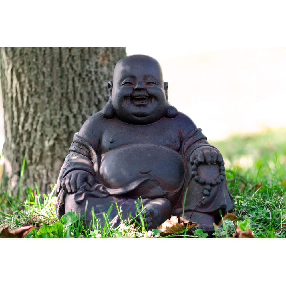 Estatueta Hi-Line Gift Ltd Happy Face Buddha Polyresin