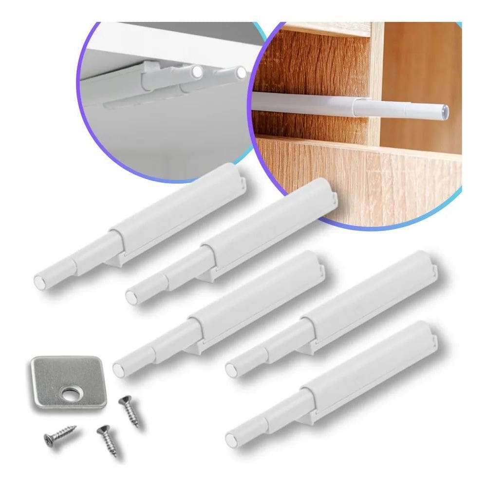 10X Kit 10 Fecho Pulsador Magnético Branco Toque Sobrepor T