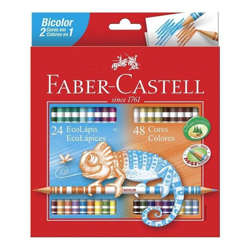 Lápis De Cor Ecolápis 120624 24 Bicolor - Faber Castell