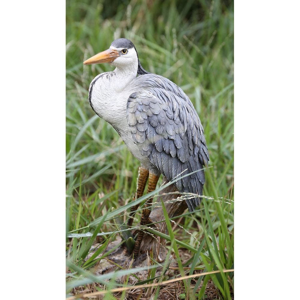 Estátua de presente Hi-Line Heron Standing Grey 87687-A