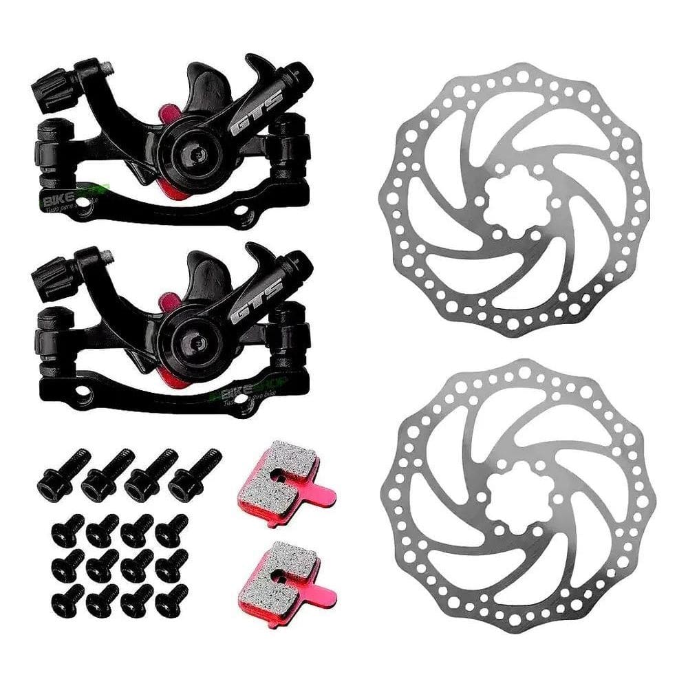10X Kit Freio Disco Mecânico Gts Disco Pinça Rotor 160 Aro