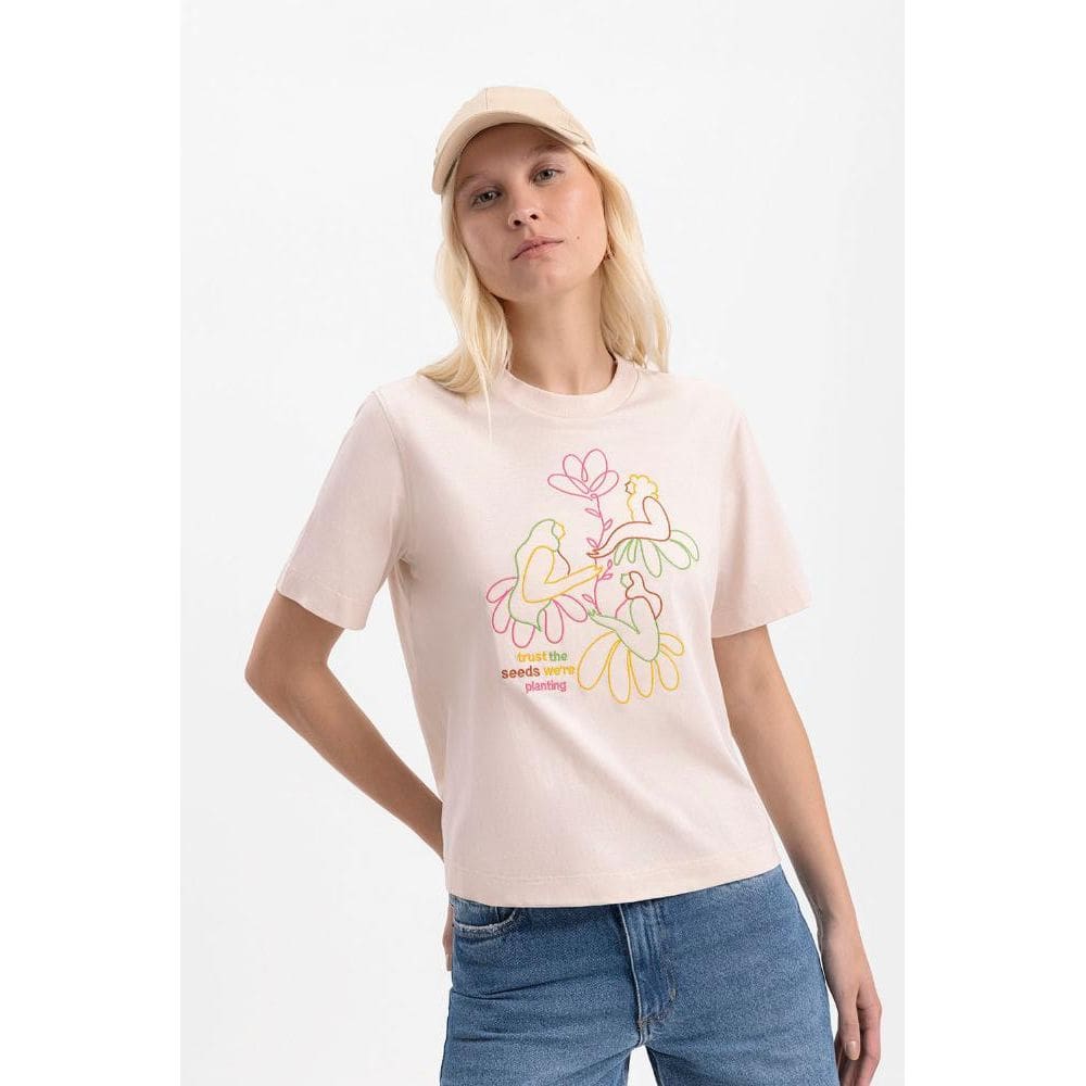 Blusa feminina em meia malha estampada essendi
