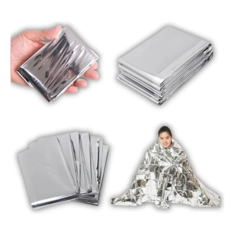 10X Cobertor Manta Térmica Corporal Aluminizada Isolante Te