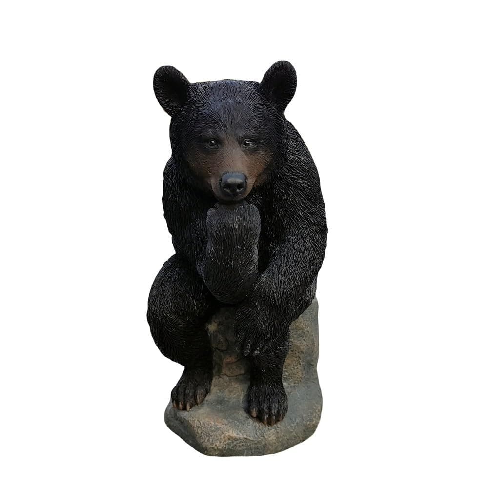 Estatueta Hi-Line Gift Ltd. Urso de poliresina preta de ônix 17 cm