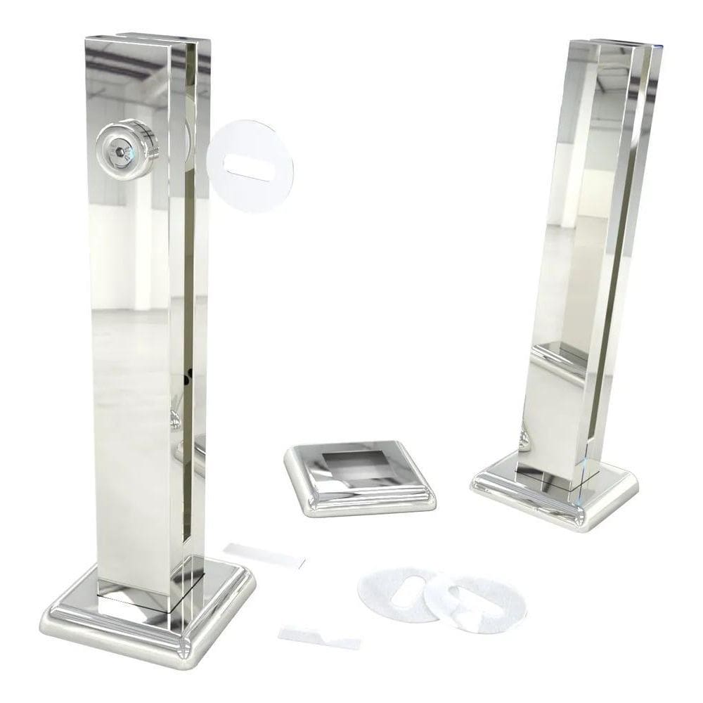 10X Torre Pinça Aco Inox Vidro Corrimão 30Cm Guarda Corpo