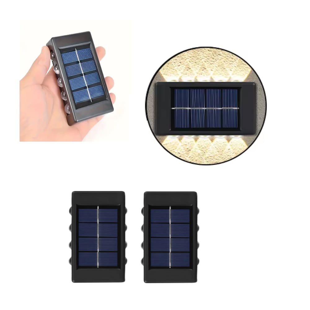 Kit 2 Arandela Luminária Solar Led Parede Externa C/ Bateria