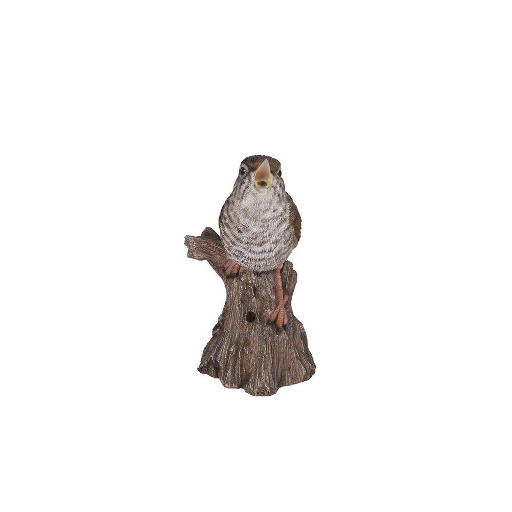 Estatueta de presente de alta linha cantando Troglodyte on Stump