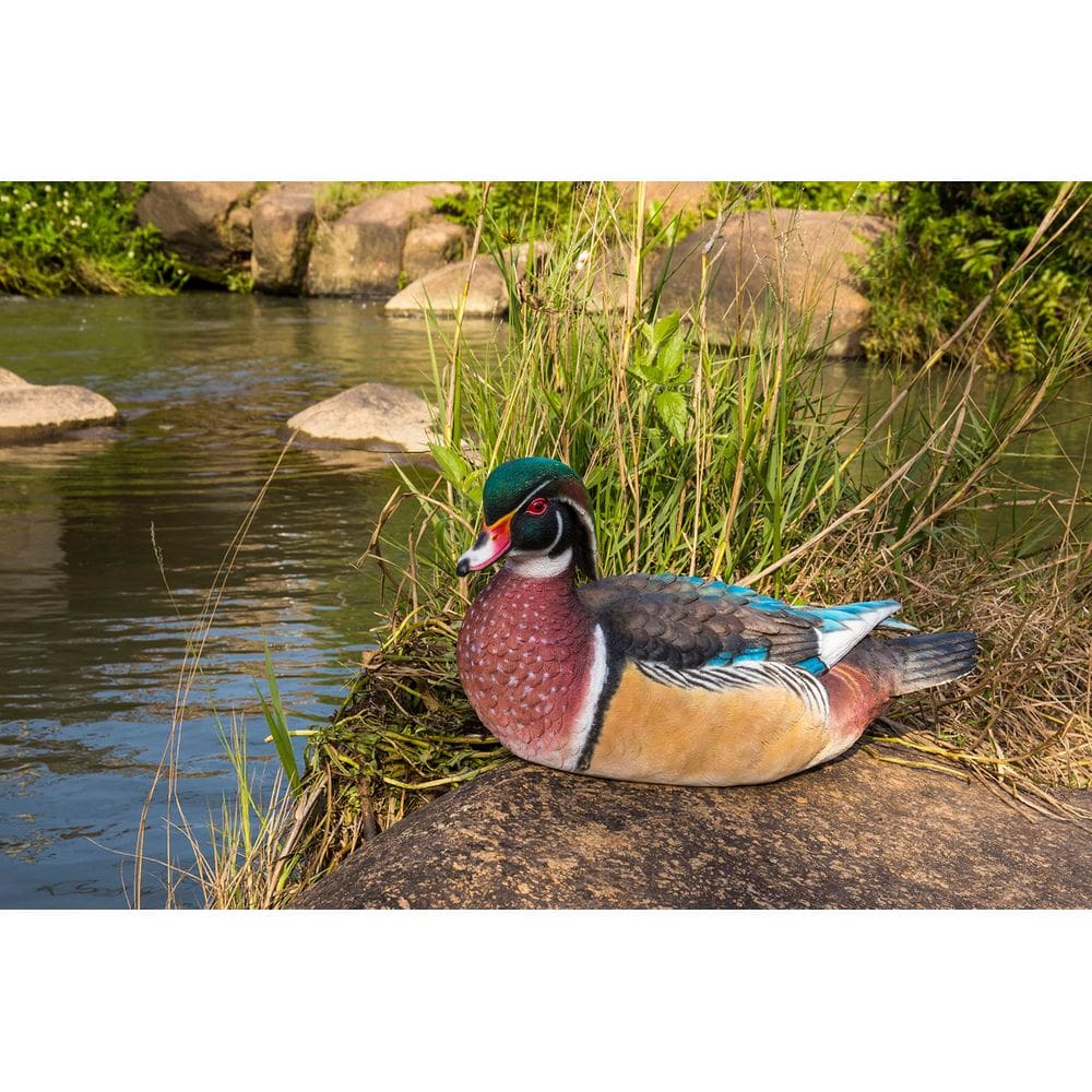 Estátua colorida de pato de madeira da Figurine Hi-Line Gift Ltd.