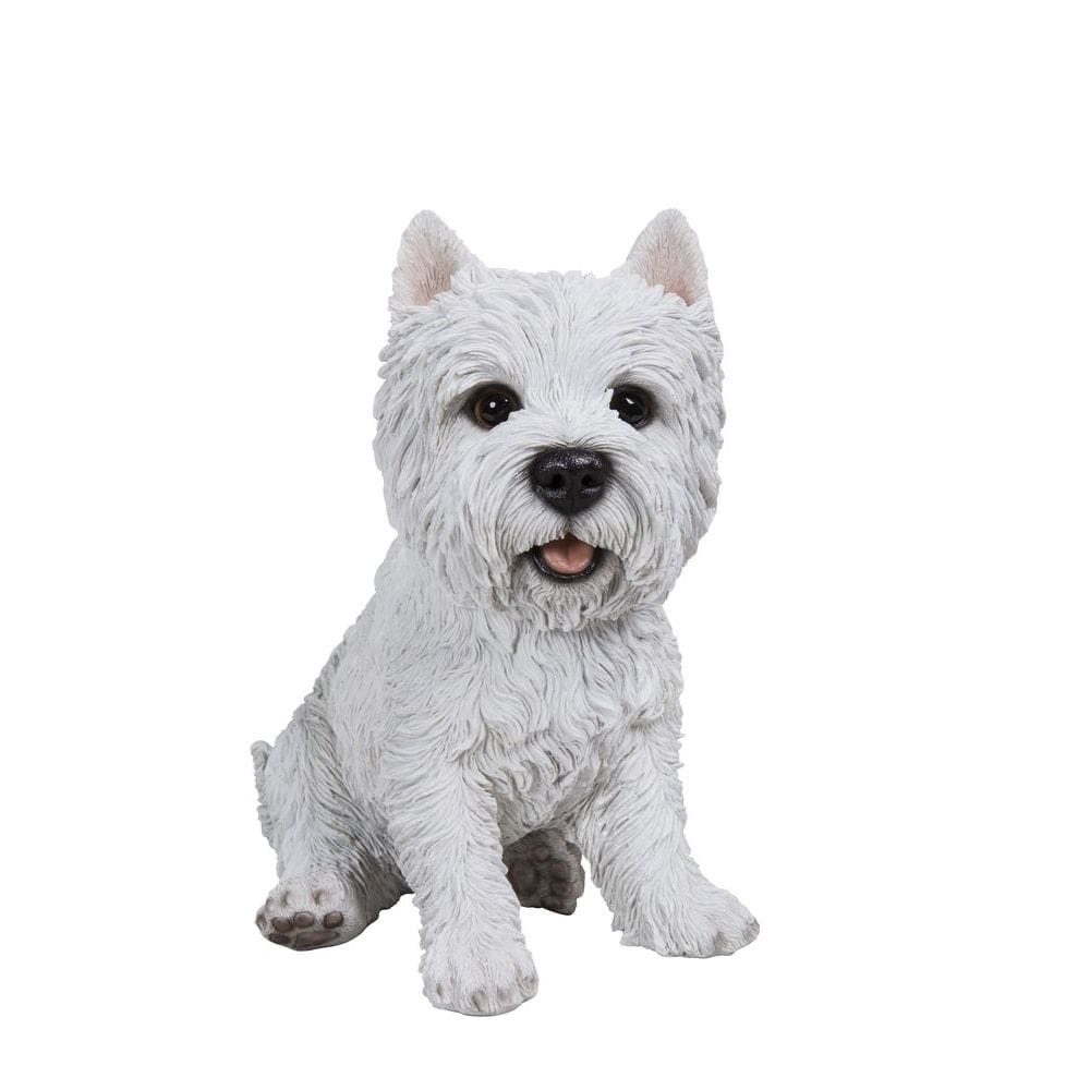 Estatueta Hi-Line Gift Ltd., cão terrier branco sentado