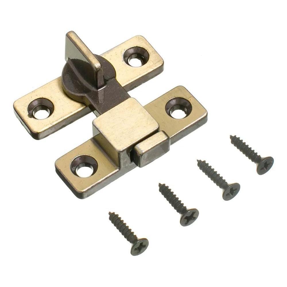 10X Fecho Tranqueta Para Porta De Aço Trinco Zamac Latonado