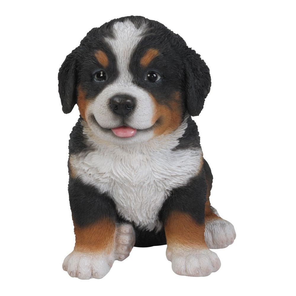 Estátua de cachorrinho Bernese Mountain Dog Hi-Line Gift Ltd Polyresin