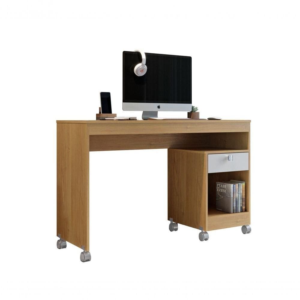 Mesa Para Computador 01 Gaveta Com Rodizio Giga Valdemoveis Cinamomo-off White