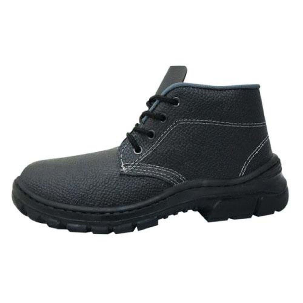 Botina Couro Preta Cadarço Pu Nº 38 - Imbiseg Certificado C.a. 7988