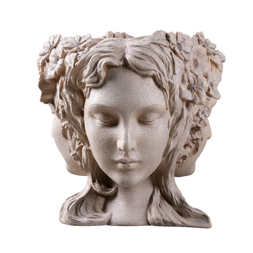 Resina Lady Head Bust Planter Hi-Line Gift Ltd. 20x20x26cm