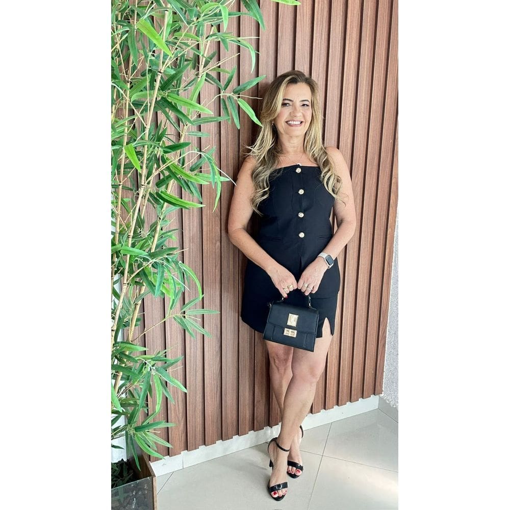 Conjunto Alfaiataria Saia E Blusa De Alça Com Bojo Crisconf