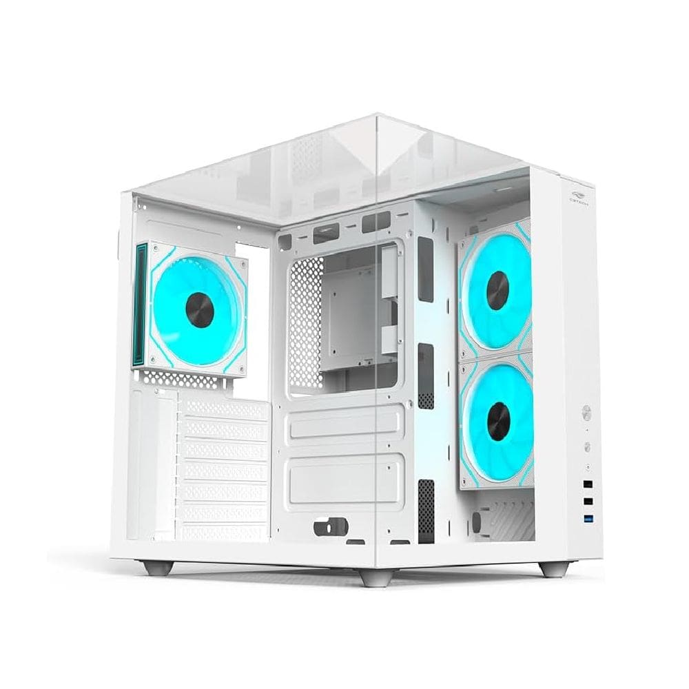Gabinete Gamer C3Tech Aquário MT-G950WH, Vidro Temperado, USB 3.0, Mid Tower, Sem Fonte, Branco - Aquarius