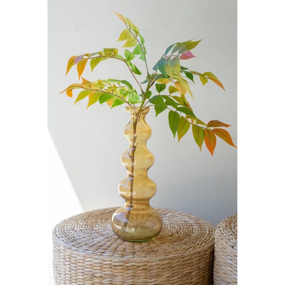 Vaso KALALOU Pequeno Vidro Bubble Amber