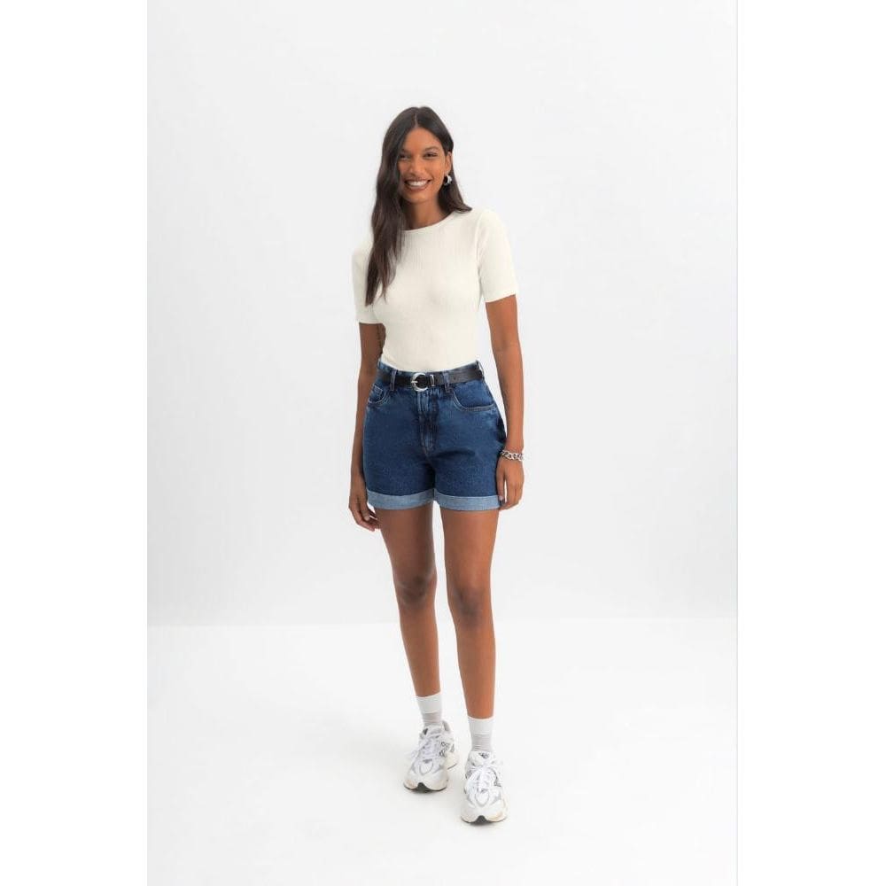 Blusa cropped feminina canelada Essendi