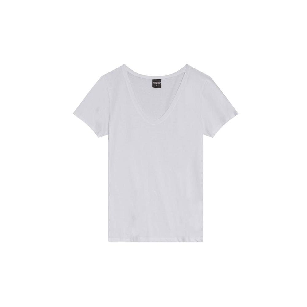 Blusa gola V feminina em malha Essendi Blusa feminina em meia malha Essendi