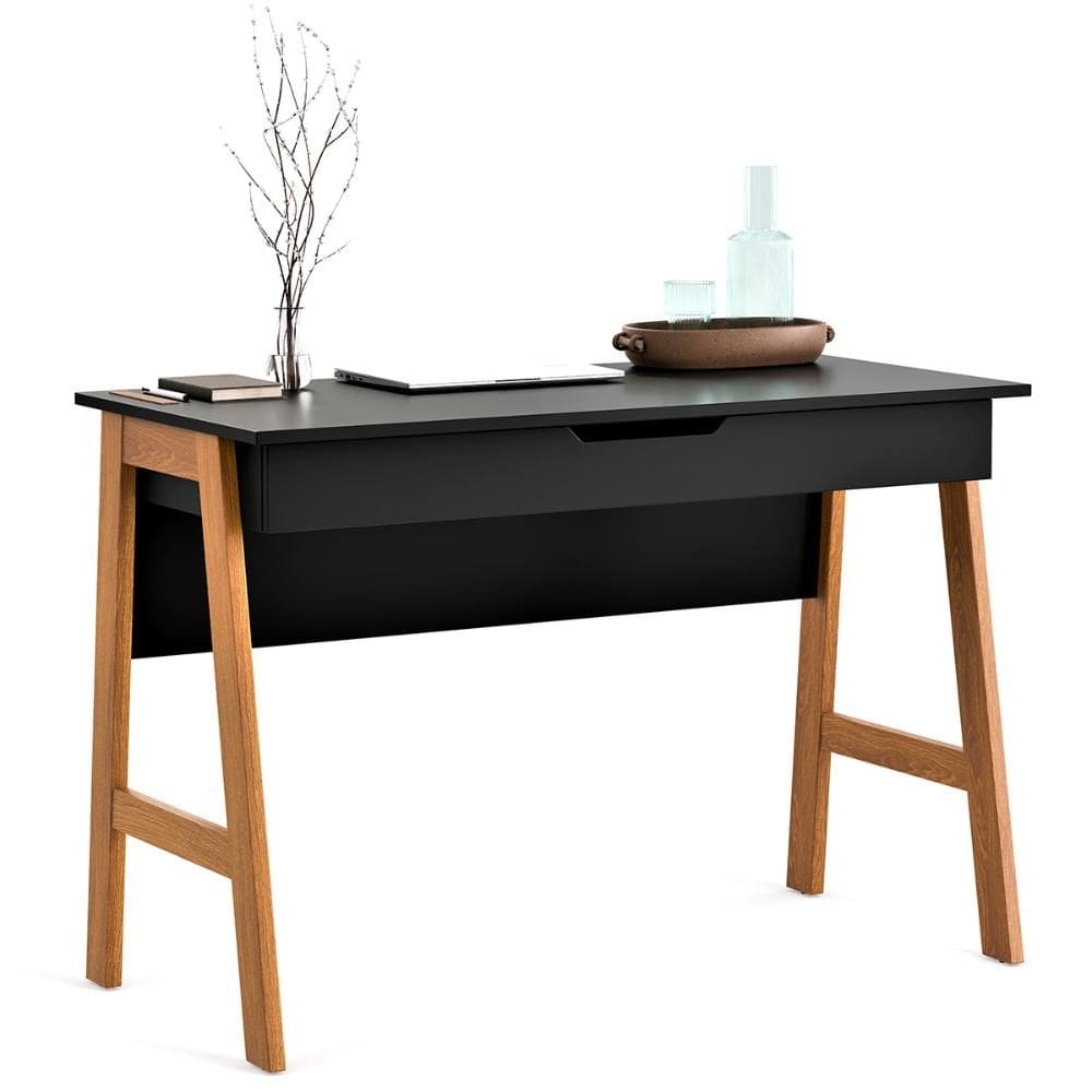 Escrivaninha Parma Escritorio 1 Gaveta Pés Madeira Maciça