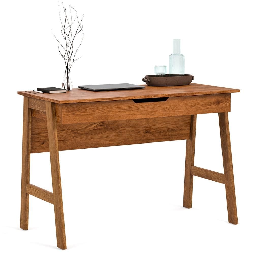 Escrivaninha Parma Escritorio 1 Gaveta Pés Madeira Maciça