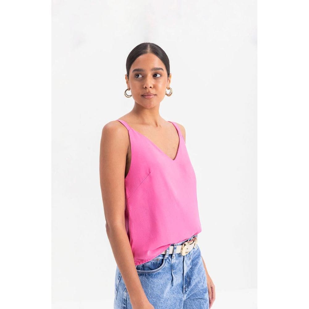 Blusa feminina regata creponada Essendi