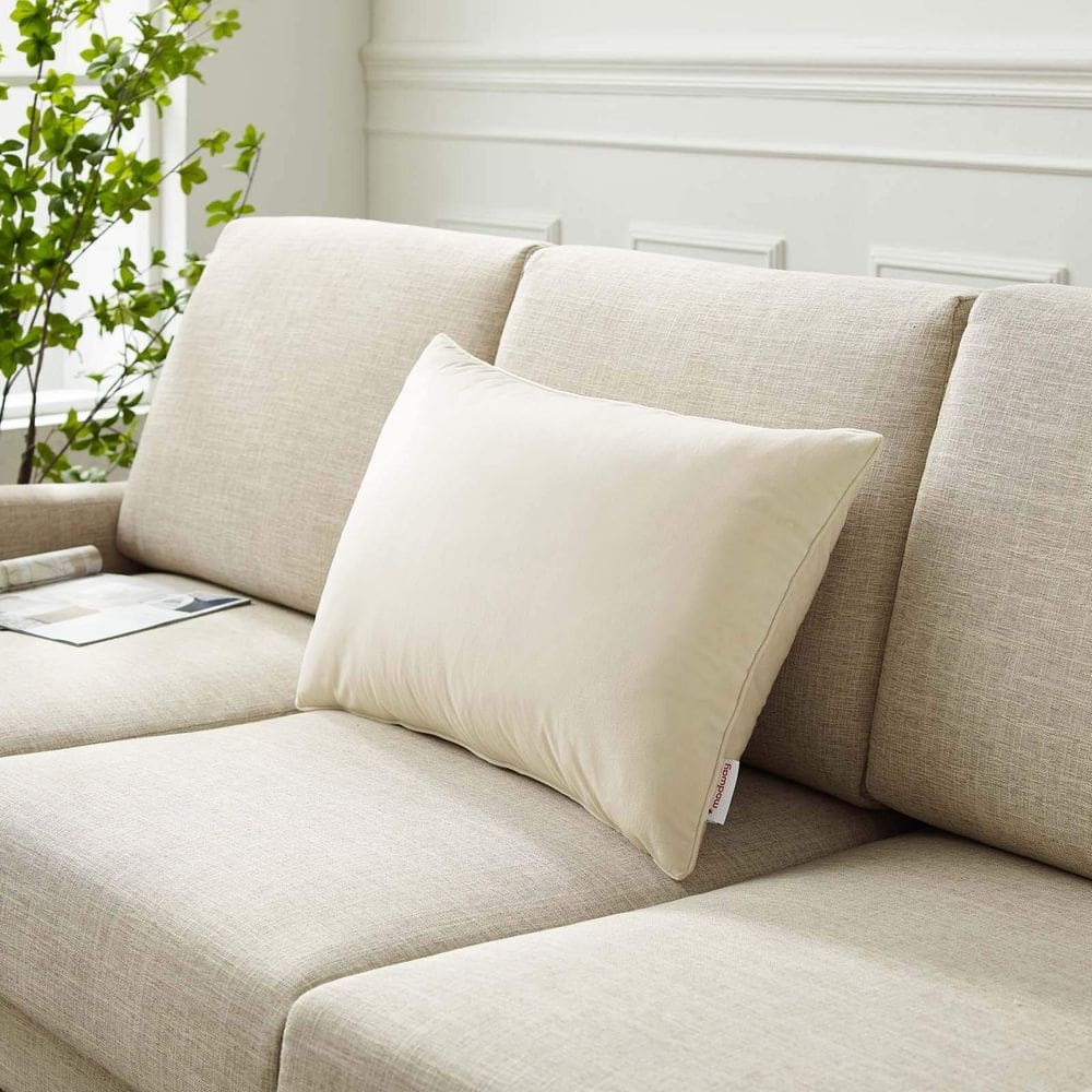 Almofada lombar de veludo Modway 41x61cm Ivory