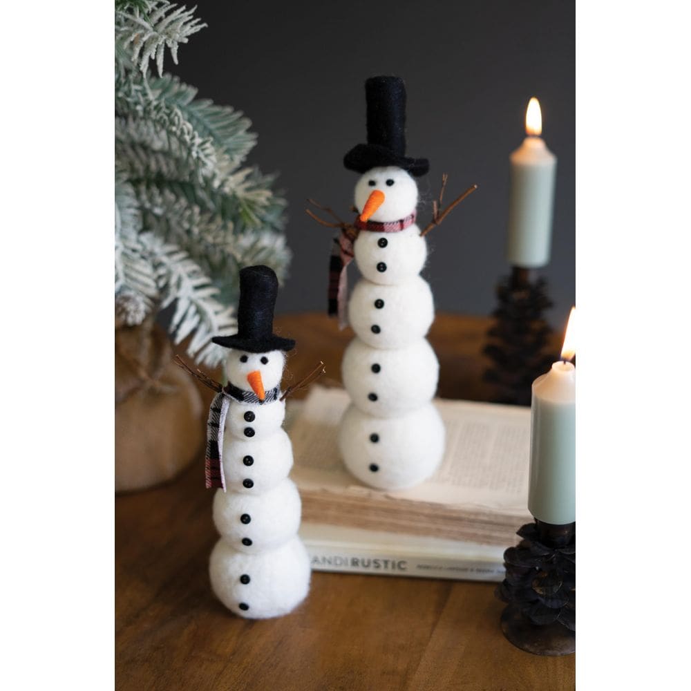 Conjunto decorativo de bonecos de neve de feltro KALALOU CHB2376 7x13 cm