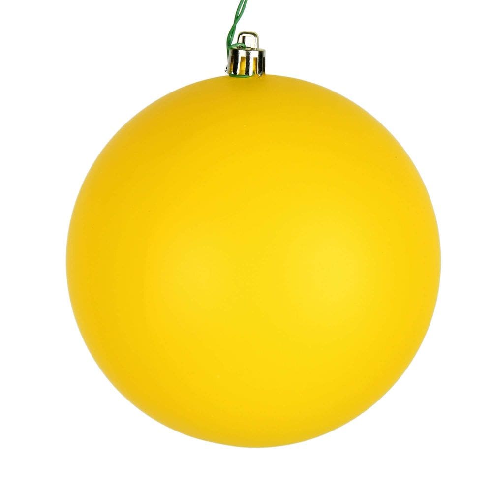 Enfeite suspenso Vickerman, bola amarela fosca de 25 cm
