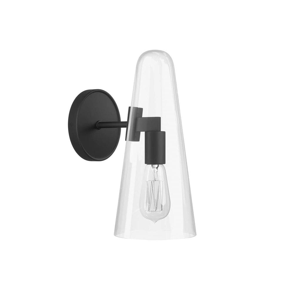 Arandela de parede Modway Beacon Cone de vidro preto transparente