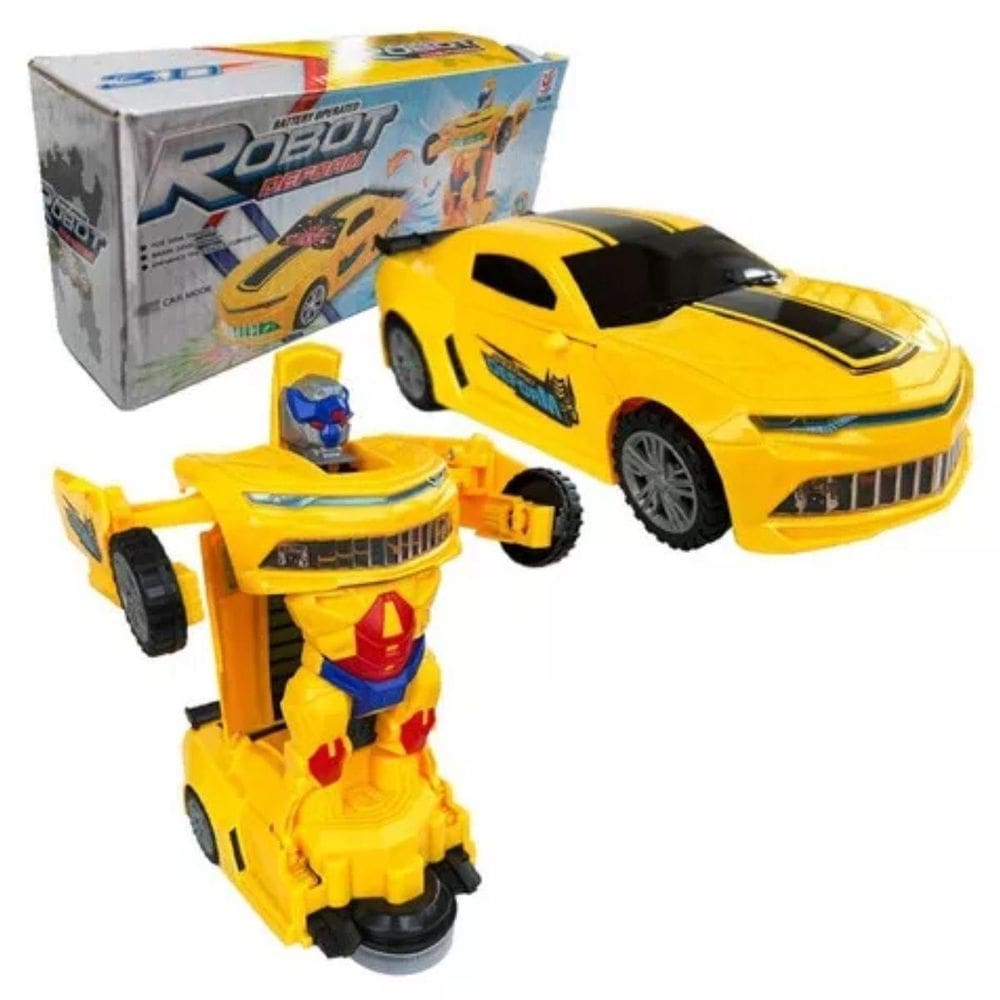 Carrinho Transformers Som Luz Vira Robô Camaro